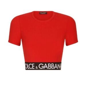 Dolce & Gabbana logo-tape detail T-shirt size 42 IT